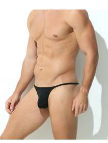 2pcs Solid Thong Sexy Underwear Men's SexyThong Sexy Underwear  Sexy G-String Ribbed Casual Thong Underwear    Suitable For Outdoor Sports & Casual Wear Men's Casual Underwear For Everyday Wear, Lightweight And Comfortable Briefs, A Great Gift For Him. - Ngẫu nhiên 2 - Xem 6
