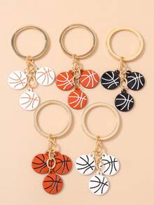 1pc Creative Basketball Keychain, Fashion Sports Accessory Keyring For Daily Use - Three Basketballs - View 4