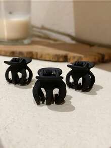 10pcs Black Mini Hair Claws, Fresh And Sweet Style, Perfect Match For Daily Commute, Easily Achieve Stylish Look Everyday - A - View 2