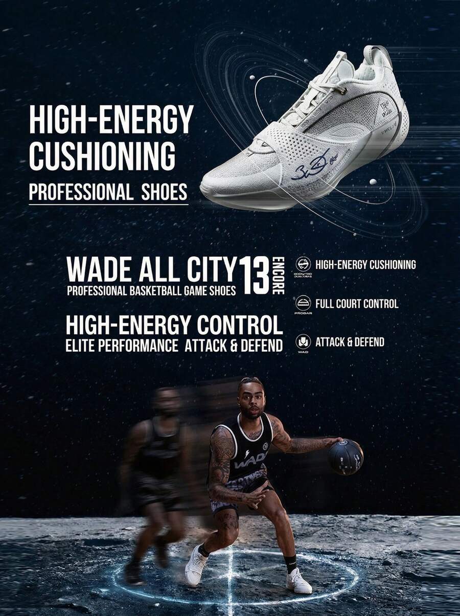 【DWYANE WADE】LI-NING WADE ALL CITY 13 Men's Squeaky Basketball Game Shoes Stable Support Wear-resistant Sports Shoes ABAV001 Legit Official Store