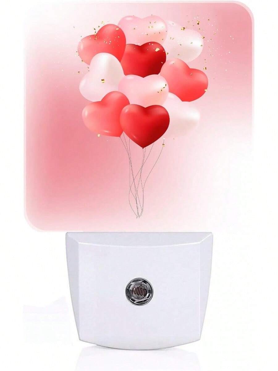 Globos de corazón rosa con luz nocturna, luces de noche enchufables con sensor de anochecer a amanecer para escaleras, pasillo, recámara, ideal para mujeres, niñas y niños, 0.5 W - Mariposa lavanda - Ver 1