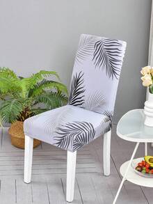 1pc/4pcs/6pcs Chair Cover, Milk Silk Fabric Anti-Slip Elastic Full Wrap Chair Slipcover, Printed Feather Pattern, Suitable For All Seasons - Multicolor - View 14