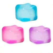 1个Nee-Doh大号方形减压慢回弹捏捏乐，麦芽糖四色慢回弹捏捏乐，适合青少年和成人，复活节、生日、情人节等节日礼物 - 彩色 - 查看 4