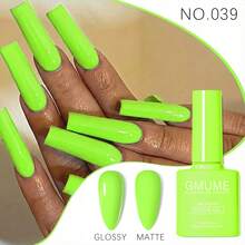 GMUME 7,5ml lime grüner Gel-Nagellack, leuchtend gelbgrüner Ton, UV-LED-Nagel-Gel-Farbe, eine Flasche eine Farbe, was du siehst ist was du bekommst, professionelle Salon-Qualität, langanhaltend, Sommer-Vitalitäts-Stil, DIY-Maniküre-Zubehör, hochpigmentierter Lack - Lindgrün - Übersicht 4