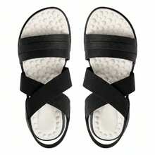 Women's Comfortable Sandal, Orthopedic Massage Sandal With Soft Insole, Elastic, Casual - màu đen - Xem 4