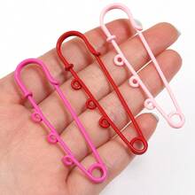 10pcs/Pack Colorful Enameled Iron Safety Pins 64X15mm, Candy Color Painted Iron Decorative Large Pins For Sweater, Shawl, Carpet, Pants, DIY Jewelry Accessories - Large Colorful Pins - View 8