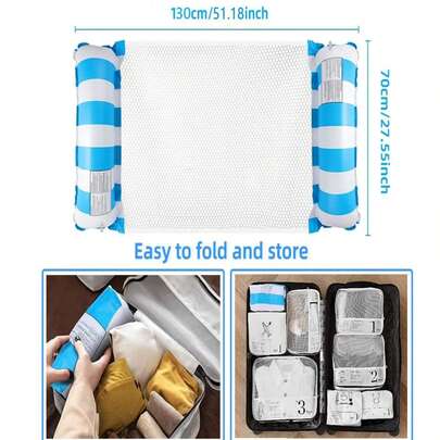 1 chiếc phao bơi bơm hơi, thiết kế tối giản hai ống, họa tiết sọc, chất liệu PVC, phụ kiện hồ bơi mùa hè và tiệc bãi biển, thích hợp cho kỳ nghỉ và thư giãn bên hồ bơi, sử dụng được ở nước, hồ bơi, bãi biển, tiệc theo chủ đề, ghế nổi bơm hơi, bơm hơi bán riêng.