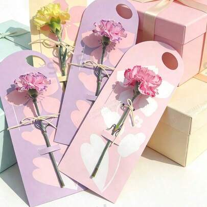 1 hộp hoa đơn dùng cho dịp lễ, tự tay cắm hoa, hoa tươi cầm tay, thiệp hoa.
