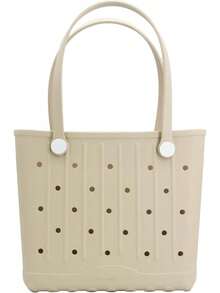 Rubber Beach Tote Bag, Large Waterproof Beach Bag Pool Boat, Sports, Outdoor Washable Travel Tote Bag - trắng - Xem 3