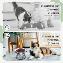 Minimalist Design, Hollowed-Out Pet Food Bowl With Stand - 200ml - View 3