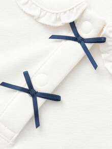 Balabala Bộ áo tay ngắn mùa hè cho bé gái 2026, chất liệu cotton mềm nhẹ, thiết kế thoáng mát, thoải mái cho trang phục hàng ngày. - tông màu xanh trắng - Xem 4