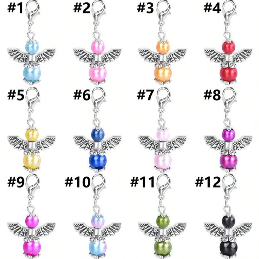 10个天使翅膀造型金属戒指，DIY婚礼、婴儿派对、情人节、母亲节礼物 - 天使翅膀掛件 - 查看 1