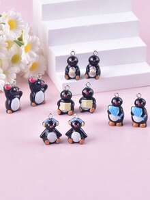 10pcs Summer Glow-In-The-Dark Pineapple Pig 3D Cartoon Resin Pendant Charms For Women Earrings Necklace DIY Jewelry Accessories - Multicolor - View 14