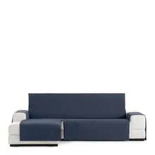 Kiva Standard Left-Facing Chaise Lounge Sofa Cover With Elastic Fit, Various Colors Available - Standard Left-Facing Chaise Lounge Sofa Cover For Backrest, Seat And Arms - Azul Mid - View 3