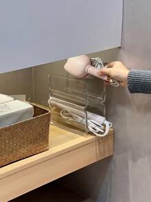 1pc PET Curling Iron Storage Rack, Stackable Hair Tool Organizer - Multicolor - View 3