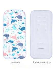 1pc Cute Cartoon Pattern Baby Stroller Seat Cushion, Infant Pram Pad, Highchair Rocker Cradle Mat, Suitable For All Seasons - Multicolor - View 9