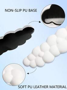 Cloud-Shaped Gradient Keyboard Wrist Rest, Ergonomic Thick Leather Wrist Pad With Anti-Slip PU Base, Relieves Wrist Pain During Office Work And Study - View 7