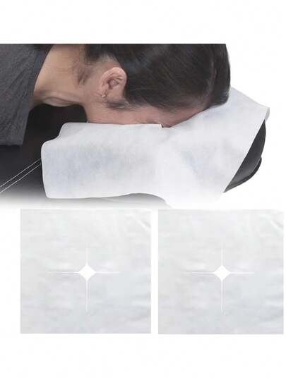 100pcs Disposable Face Down Pillowcase, Disposable Face Support Set, Super Soft Non Stick Massage Headboard Pillowcase, Suitable For Massage Table, Eyelash Bed, Spa Bed, Beauty Tattoo Treatment Table
