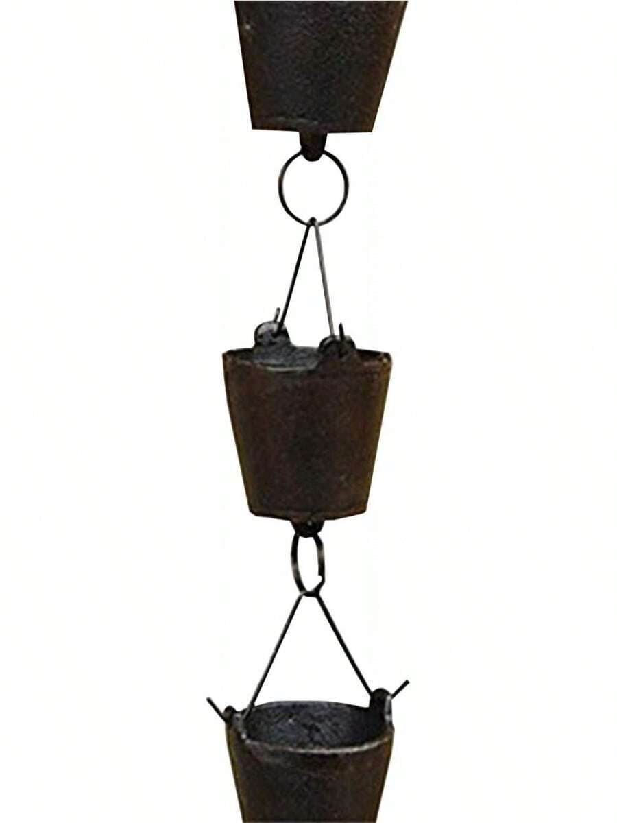 96 Inch Cast Iron Rain Chain Bucket Style Decorative Rain Chain For Gutter Downspout Replacement Outdoor Garden Patio Yard Roof Water Diversion Drainage Chain Durable Rustic Rain Catcher - Hoa tulip - Xem 1