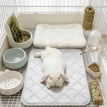 1pc Summer Icy Silk Pet Cooling Mat, Quilted Rest Mat And Sleeping Bed Suitable For Rabbits, Breathable Cool Nest Accessory For Small Pets - View 2