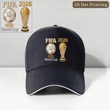 1PC 1pc  2026 World Cup Official Licensed Baseball Cap [Authorized] - Adjustable Suitable For Running, Outdoor, Graduation Gift For &, Lightweight Comfortable Cap With , Great Gift For Fans  Hats Gorras Para Hombre Cruise Essentials - Black - View 1