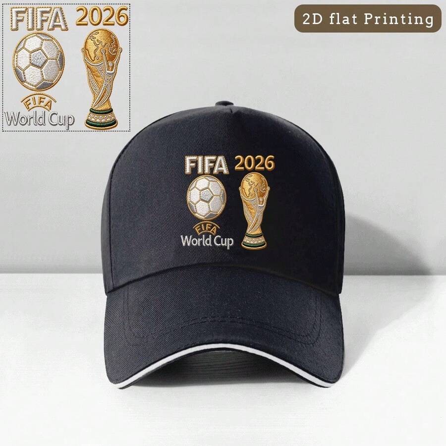 1PC 1pc  2026 World Cup Official Licensed Baseball Cap [Authorized] - Adjustable Suitable For Running, Outdoor, Graduation Gift For &, Lightweight Comfortable Cap With , Great Gift For Fans  Hats Gorras Para Hombre Cruise Essentials - Black - View 1