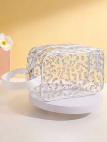 Túi đựng mỹ phẩm trong suốt chống thấm nước có tay cầm, túi đựng đồ vệ sinh cá nhân du lịch tái sử dụng dành cho cả nam và nữ. - Nhiều màu - Xem 1