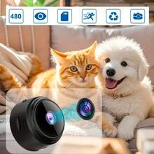 1/2pcs 480P WiFi Camera, Built-In Microphone, Portable Camera, USB Rechargeable, Motion Sensor, Night Vision, Home Pet Security Video Monitoring Camera - Black - View 3