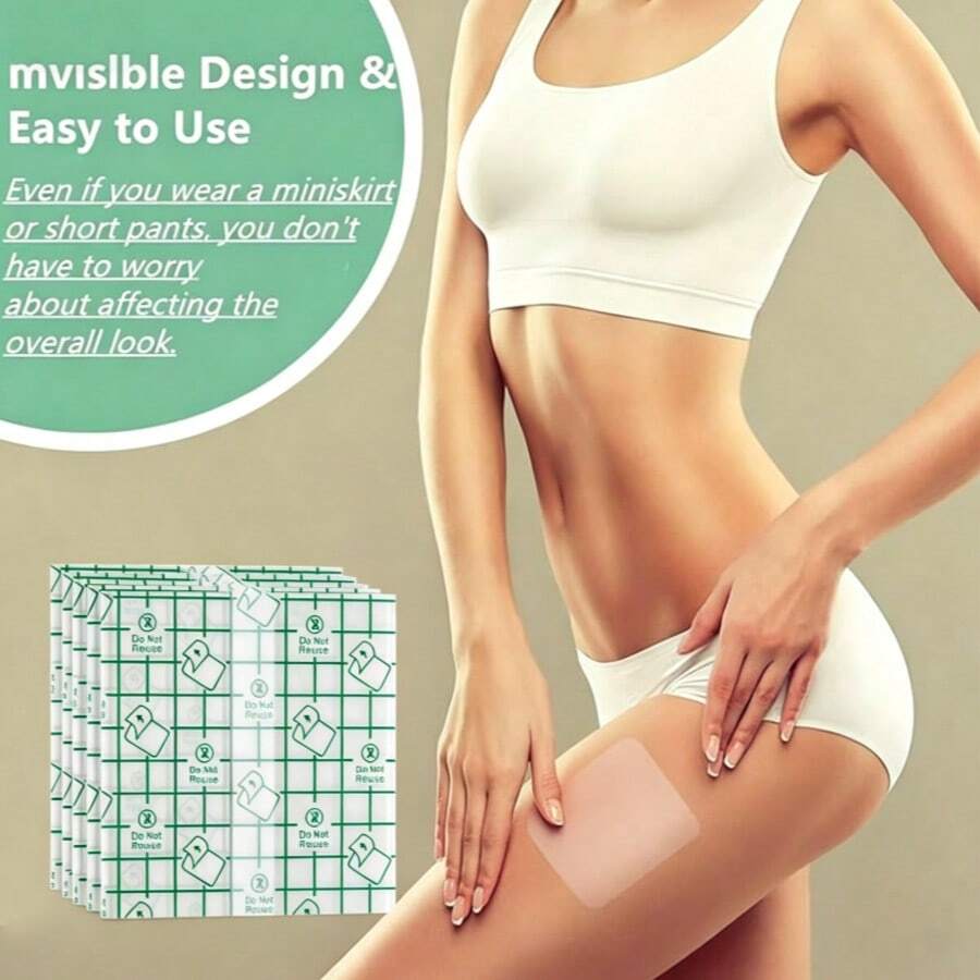 30 Pcs Thigh Lift Tape Cellulite Adhesive Waterproof Body Lifting Tape For Saggy Skin Tummy Arms Inner Leg For Beauty Women,It's Multifunctional; You Can Explore New Ways To Play With It, And It Can Also Be Used As A Disposable Oil Paint Mix.(Curved Edge,3.14 X 3.93 Inch) - View 1