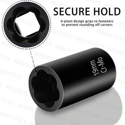 1/2" Locking Wheel Nut Remover Nut Stud Bolt Impact Twist Socket Extractor Tool