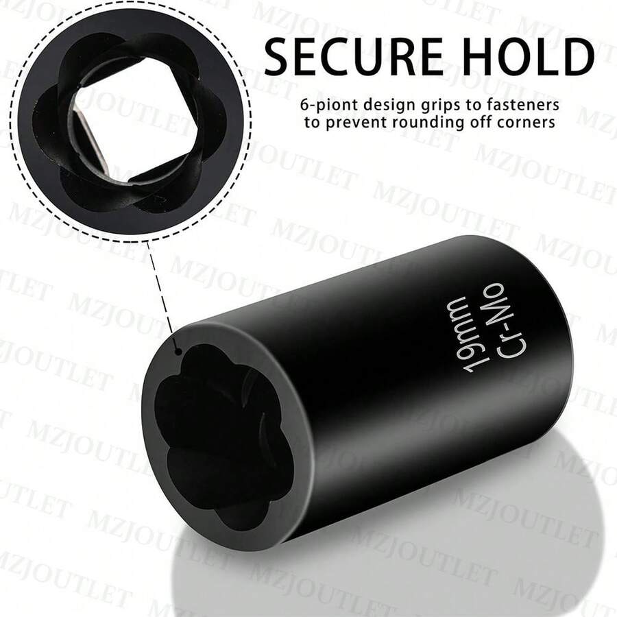 1/2" Locking Wheel Nut Remover Nut Stud Bolt Impact Twist Socket Extractor Tool - A - View 1