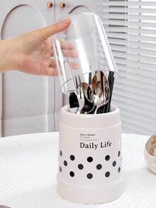 1 buah Kotak Penyimpanan Anti Debu Tertutup, Tempat Sumpit Plastik, Rak Pengatur Peralatan Dapur, Pengering Sumpit, Cocok Untuk Dapur, Desain Berkualitas Tinggi - MultiWarna - View 3