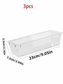1/3/6pcs-Universal Transparent Drawer Cup And Fork Spoon Storage Box, Desktop Organizer Box, Portable Drawer Storage Organizer, Desktop Organizer Box, Cutlery Divider Box, Drawer Storage Set - Multicolor - View 16