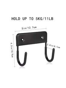 1pc Metal Wall Hook, Black Iron Alloy Wall Mounted Coat Rack For Home - Black - View 9