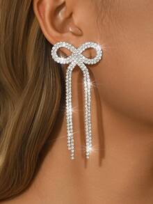 1. Fashionable Sparkling Crystal Earrings With Su Style Butterfly Design For Brides And Ladies. Elegant Jewelry Earrings Suitable For High-End Dinners, Evening Dresses, And Weddings. - Earrings - View 5