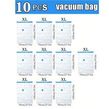 1/5/6/10/13pcs Multi-Size High Quality Vacuum Compression Storage Bags, Suitable For Travel Essentials, Clothes, Bedding, Blankets, Portable With Hand Pump, No Electric Needed. Can Be Used For Decoration, Holiday, Room, Home, Bedroom, Dresses, Pants, Shoes, Jeans, Boots, Skirts, Etc. Vacuum Compression Bags, Thick Storage Bags For Clothes, Quilts, Down Jackets, Moisture-Proof And Anti-Moth, Travel Organizer - Multicolor - View 18