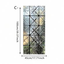 1pc Summer Retro Stained Glass Window Film, Diamond Pattern Electrostatic Adhesive Privacy Sticker, Suitable For Living Room And Bathroom Window Decoration, Decorative Glass Film, Home And Office Window Sticker. - Multicolor - View 14