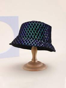 1 pieza Sombrero de cubo con lentejuelas en forma de diamante, plegable, ligero, de moda para todas las estaciones, vestidos de fiesta, viajes, oficina, regalo de boda, playa, festival - multicolor - Ver 13