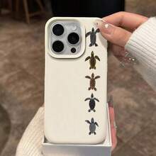 1 chiếc ốp lưng điện thoại bằng chất liệu TPU, kiểu dáng tối giản, họa tiết gia đình rùa biển dọc, tương thích với iPhone 17 Pro Max/17/16 Pro Max/15/13/12/11, S20 FE/A15/S24/A55, Note 11/Note 12/Note 13 Pro, ốp bảo vệ mềm mại, chống rơi vỡ, bao phủ toàn diện. - trắng - Xem 3