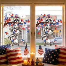 1/3pcs Independence Day Window Stickers. Celebrate Freedom Tree With Star Pattern Decor Containing American Flag Elements. Removable Waterproof Material. Suitable For Home Parties, Shop Window Displays And Holiday Home Decor. - Multicolor - View 7