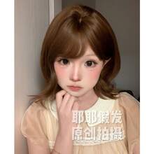 Synthetic Woven Wigs - Caramel Warm Brown + Care Set - View 4