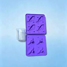 1pc Shark Shaped Silicone Ice Cube Tray, 4-Cavity Non-Stick Silicone Ice Cube Mold Tray, Suitable For Making Ice Cubes, Chocolates And Cookies, Creative Kitchen Party Mold, Essential For Dessert Lovers - Multicolor - View 12