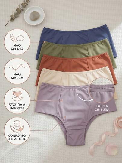 3 Calcinhas calcinha pala dupla reduz medidas forro em algodão Plus Size
