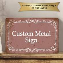 2D Flat - Customized Retro Style Decorative Sign, Size 30X20cm, Customizable Text, Aluminum Material Suitable For Various Decor Styles, Great For Wall Decor And Slogan Display - Multicolor - View 12