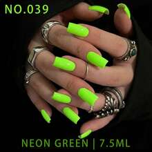 GMUME 7,5ml lime grüner Gel-Nagellack, leuchtend gelbgrüner Ton, UV-LED-Nagel-Gel-Farbe, eine Flasche eine Farbe, was du siehst ist was du bekommst, professionelle Salon-Qualität, langanhaltend, Sommer-Vitalitäts-Stil, DIY-Maniküre-Zubehör, hochpigmentierter Lack - Lindgrün - Übersicht 6