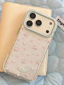 Sakura Pink 17 Pro Max/ 17 Phone Case, Compatible With Iphone 13/16/14, Floral Transparent Anti-Fall Soft Cover - Clear - View 2