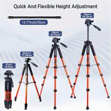 UEGOGO Chân máy ảnh chuyên nghiệp bằng hợp kim nhôm 60,24 inch với đầu bi xoay 360°, chiều cao có thể điều chỉnh, chụp ảnh toàn cảnh, giá đỡ máy ảnh kép và cần cổ linh hoạt, lý tưởng cho chụp ảnh, phát trực tiếp và quay video. - Xem 6
