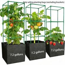 3pcs Extra Large Rectangular Planting Bags With Handles, 27L Capacity, Foldable, Durable Non-Woven Fabric, Suitable For Indoor And Outdoor Gardening, Vegetables And Flowers - Black - View 8