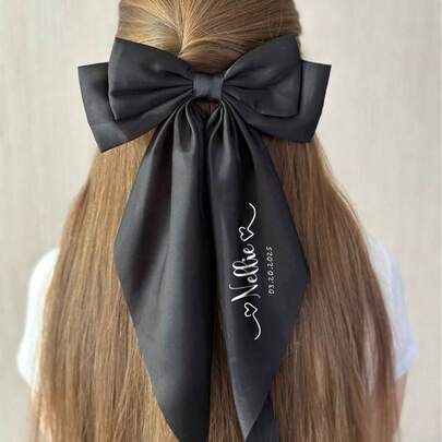 Kẹp tóc nơ tên tùy chỉnh, Kẹp tóc đuôi dài bằng satin cá nhân hóa, Dây buộc tóc nơ đuôi dài, Phụ kiện tạo kiểu tóc sang trọng cho nữ và bé gái, Phụ kiện đội đầu kiểu Pháp bằng satin lớn cổ điển thập niên 90, Kẹp tóc nơ lò xo quà tặng tùy chỉnh lý tưởng cho bạn gái, Khắc, Thép không gỉ, Nhiều màu sắc, Dễ thương, Đáng yêu, Ngộ nghĩnh, Kawaii, Y2K, Phong cách, Unisex, Thường ngày, Tùy chỉnh, Cá nhân hóa, Độc đáo, Quà tặng lý tưởng cho anh ấy, Quà tặng lý tưởng cho cô ấy, Bạn trai, Bạn gái, Gia đình, Bạn bè, Sang trọng mùa thu, Phụ kiện thời trang, Tùy chỉnh