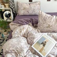 1 buah Sarung Selimut Bermotif Segar yang Dapat Dicuci, Cocok untuk Kamar Tidur, Asrama, Perjalanan, Semua Musim, Semua Produk Tidak Termasuk Selimut/Isi, Dengan Tali Pengikat di Sudut - Posisi bunga - View 8